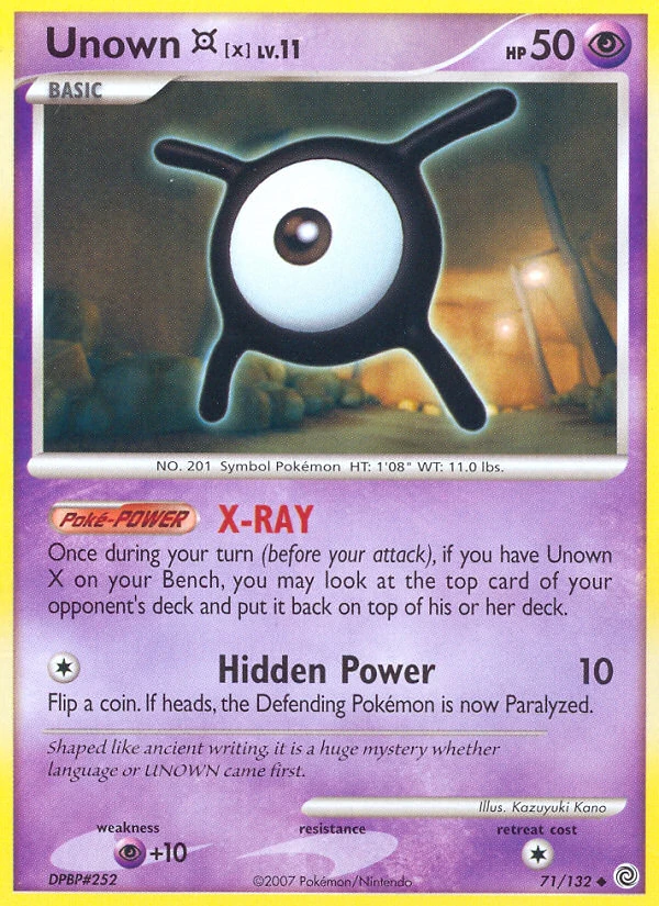 Unown [X] 71/132, Secret Wonders Pokémon card