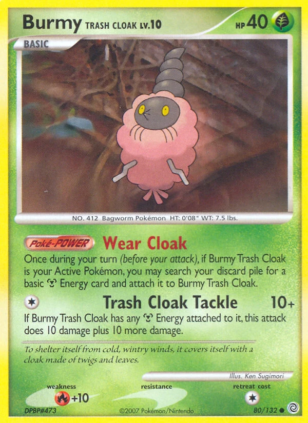 Burmy Trash Cloak 80/132, Secret Wonders Pokémon card