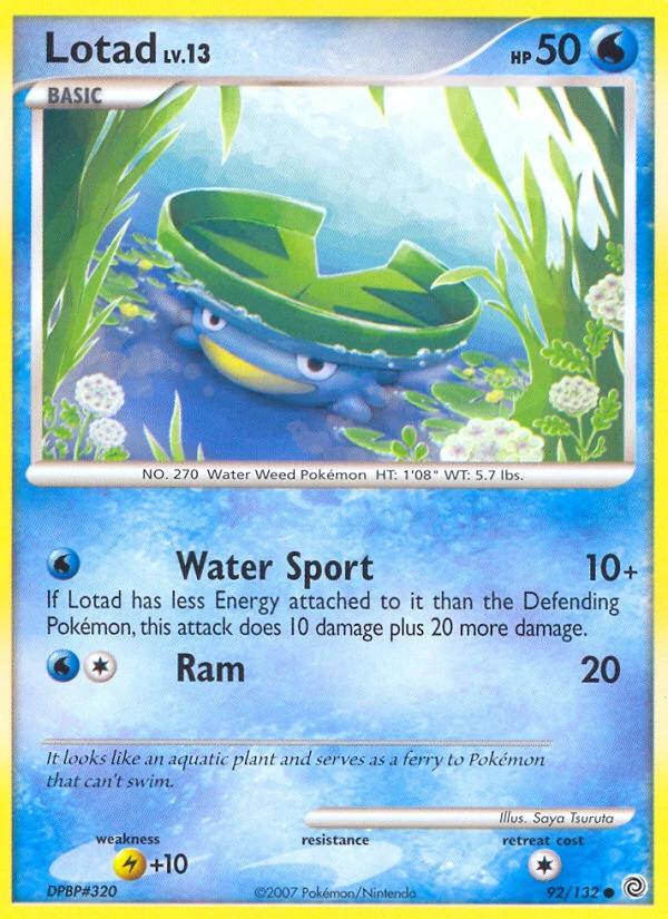 Lotad 92/132, Secret Wonders Pokémon card