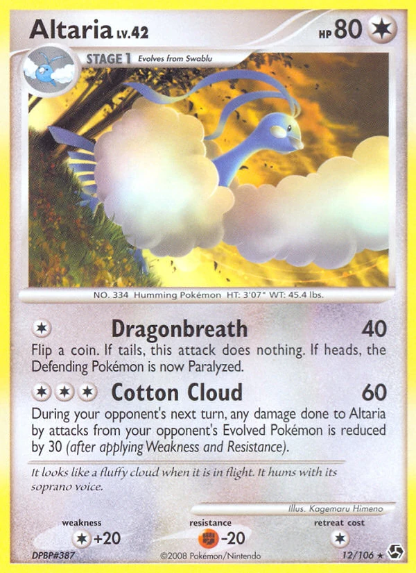 Altaria 12/106, Great Encounters Pokémon card