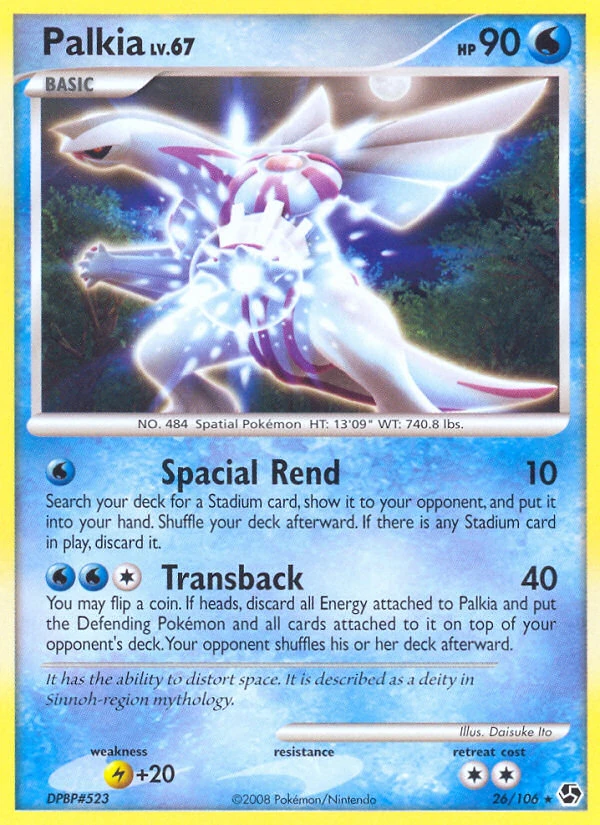 Palkia 26/106, Great Encounters Pokémon card