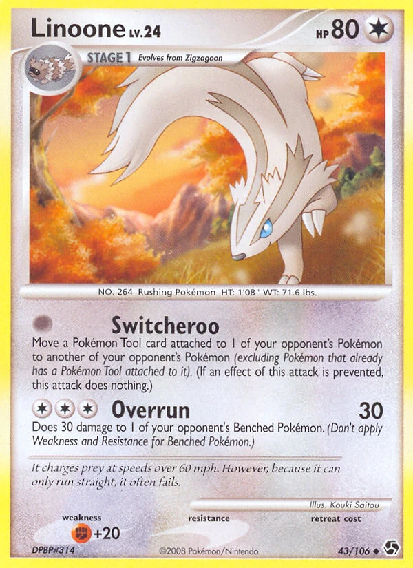 Linoone 43/106, Great Encounters Pokémon card