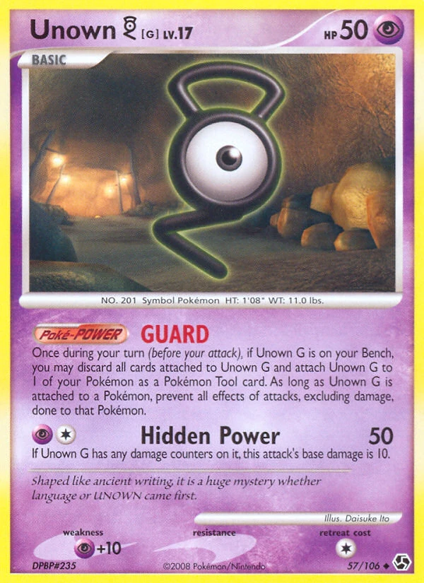 Unown [G] 57/106, Great Encounters Pokémon card