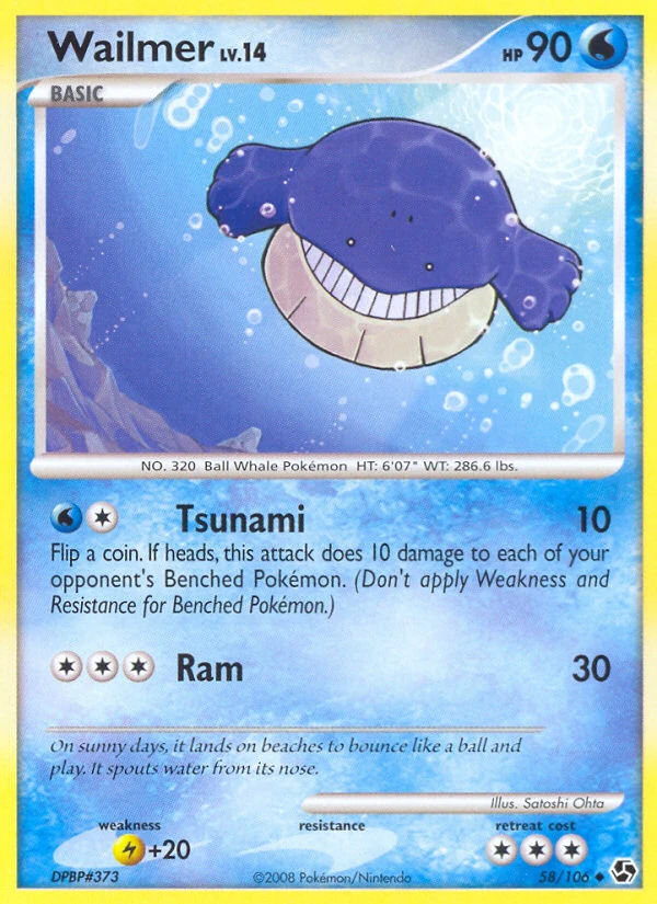 Wailmer 58/106, Great Encounters Pokémon card