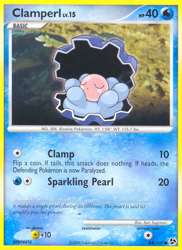 Clamperl 64/106, Great Encounters Pokémon card