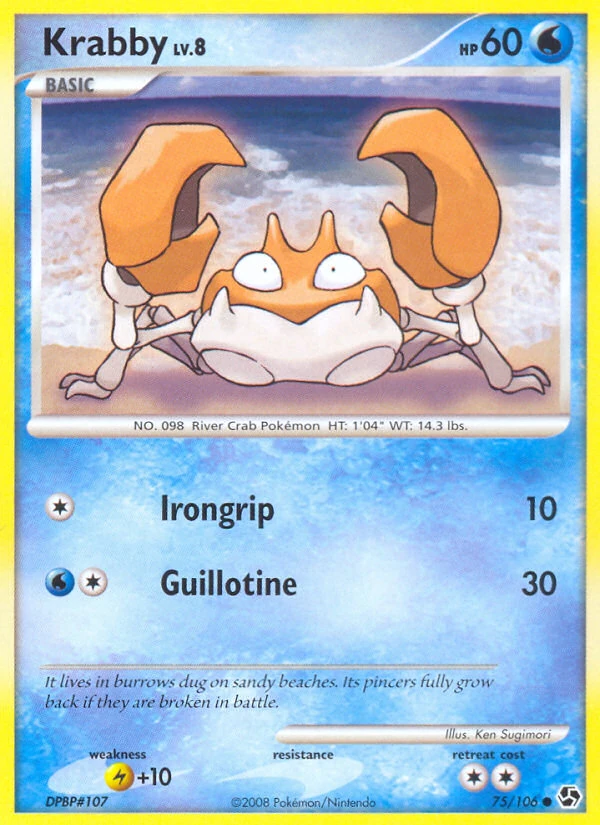 Krabby 75/106, Great Encounters Pokémon card