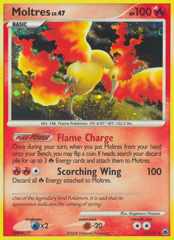 Moltres 10/100, Majestic Dawn Pokémon card