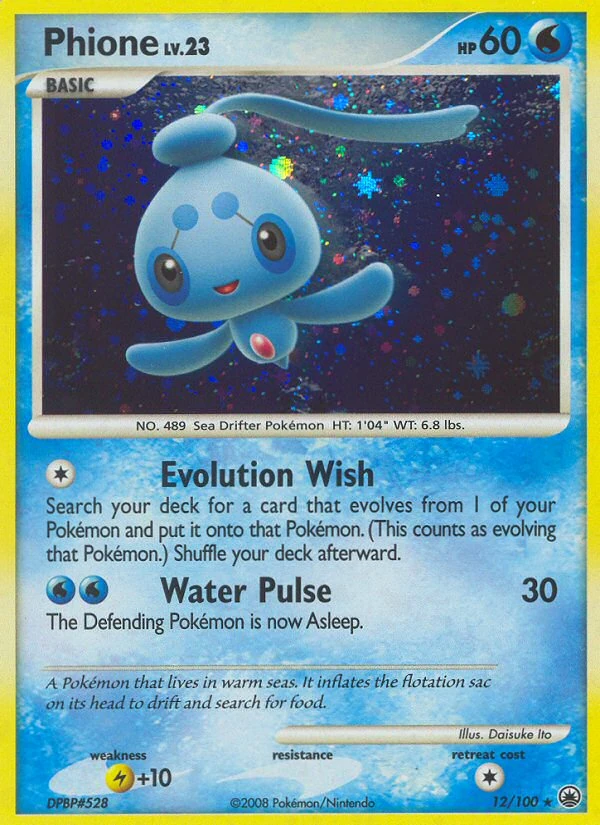 Phione 12/100, Majestic Dawn Pokémon card
