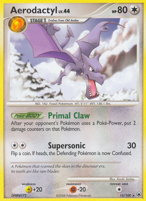 Aerodactyl 15/100, Majestic Dawn Pokémon card