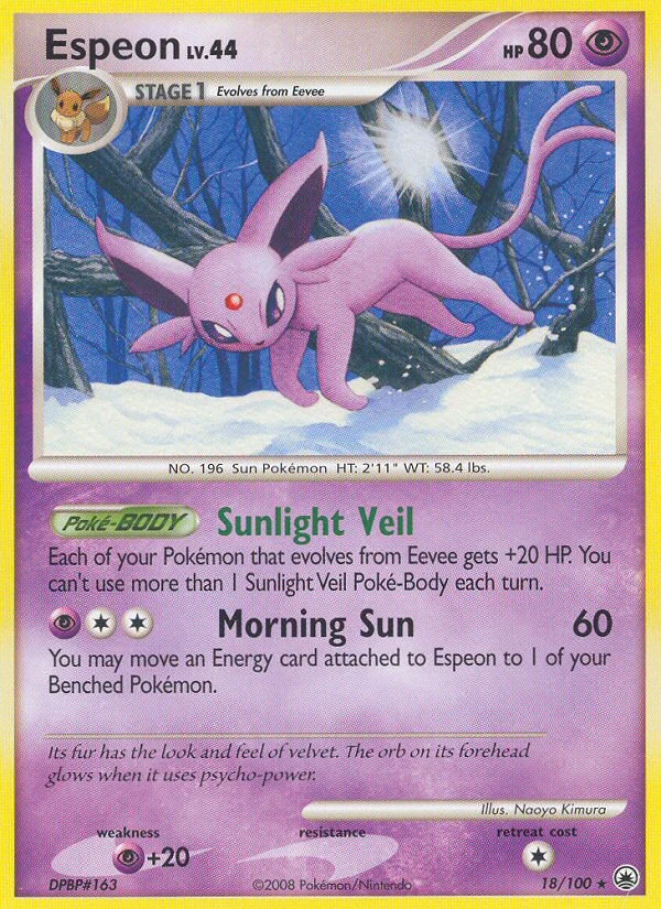 Espeon 18/100, Majestic Dawn Pokémon card