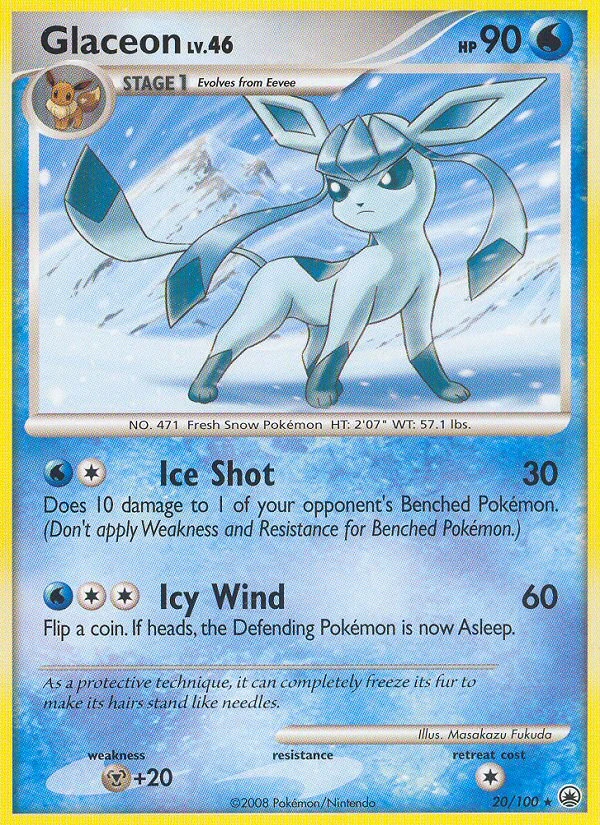 Glaceon 20/100, Majestic Dawn Pokémon card