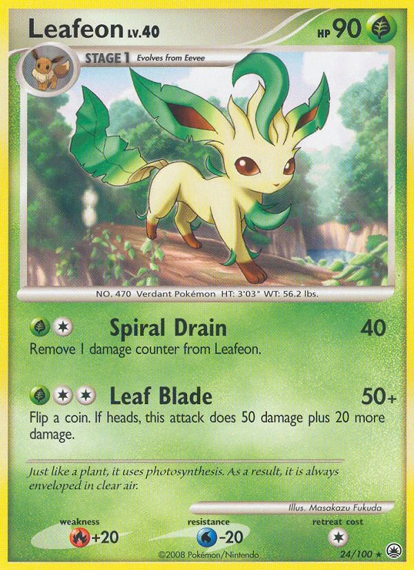 Leafeon 24/100, Majestic Dawn Pokémon card