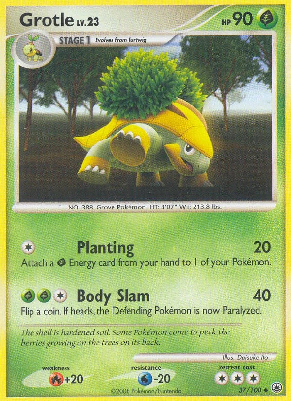 Grotle 37/100, Majestic Dawn Pokémon card