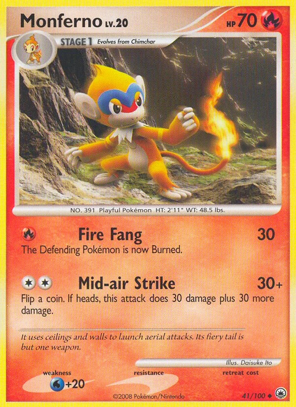Monferno 41/100, Majestic Dawn Pokémon card