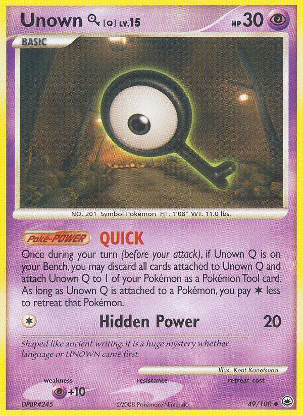 Unown [Q] 49/100, Majestic Dawn Pokémon card