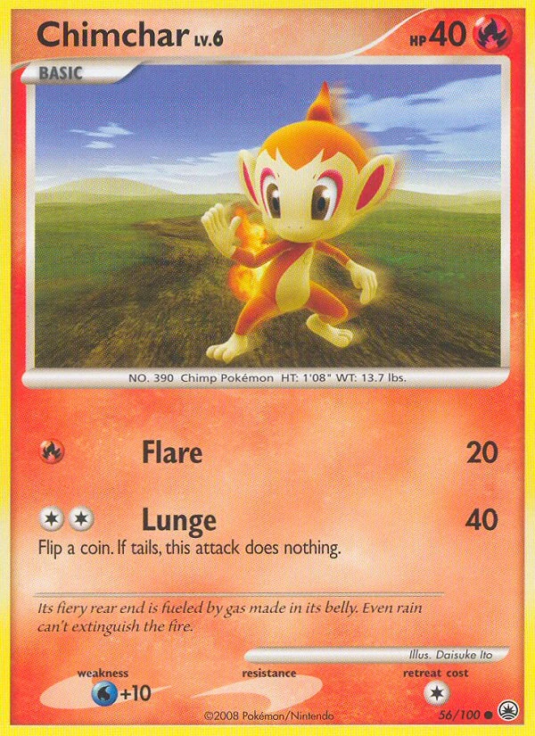Chimchar 56/100, Majestic Dawn Pokémon card