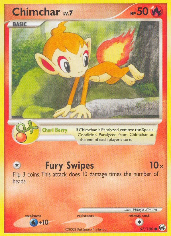 Chimchar 57/100, Majestic Dawn Pokémon card