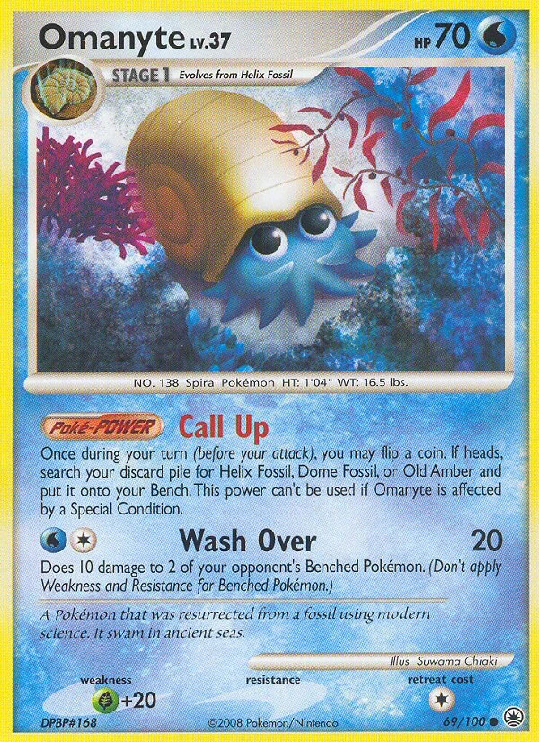Omanyte 69/100, Majestic Dawn Pokémon card