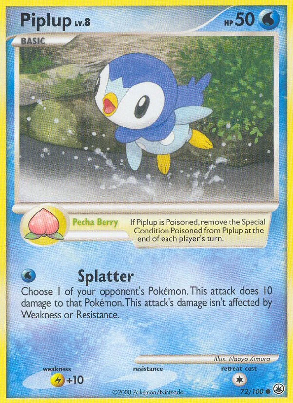 Piplup 72/100, Majestic Dawn Pokémon card