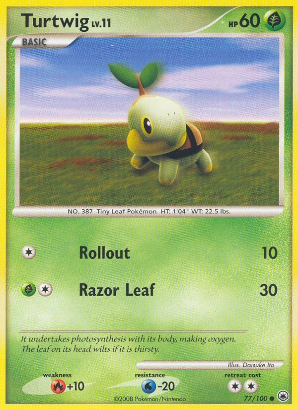 Turtwig 77/100, Majestic Dawn Pokémon card