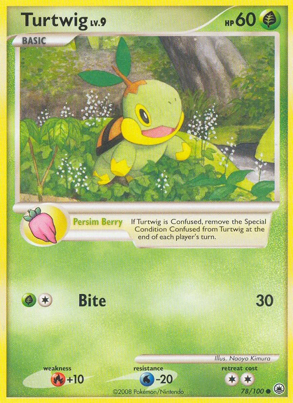 Turtwig 78/100, Majestic Dawn Pokémon card