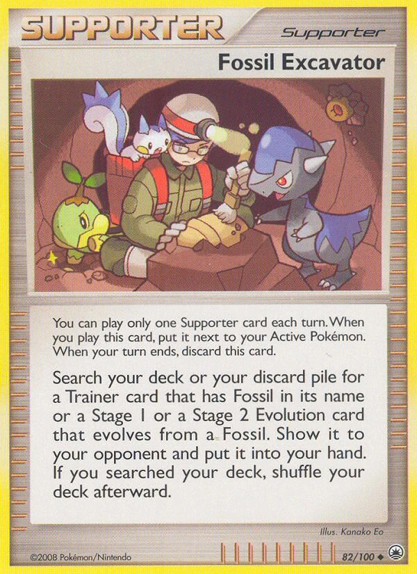 Fossil Excavator 82/100, Majestic Dawn Pokémon card