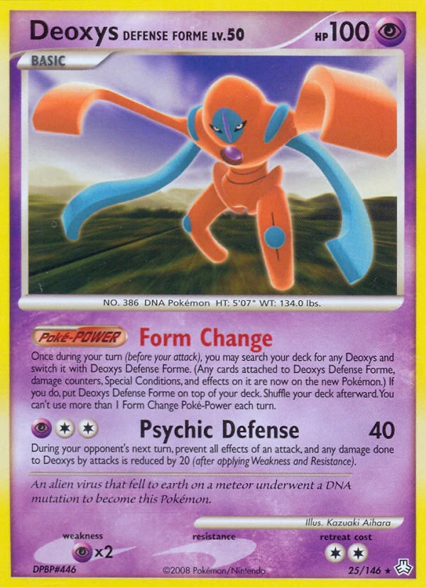 Deoxys Defense Forme 25/146, Legends Awakened Pokémon card