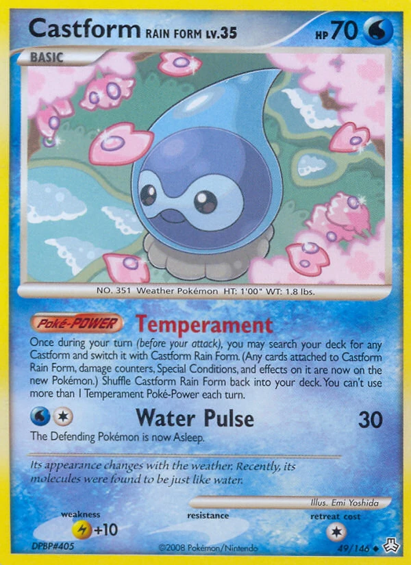 Castform Rain Form 49/146, Legends Awakened Pokémon card