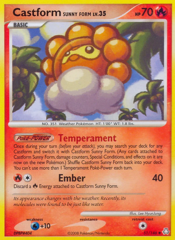 Castform Sunny Form 51/146, Legends Awakened Pokémon card