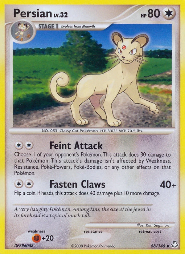 Persian 68/146, Legends Awakened Pokémon card