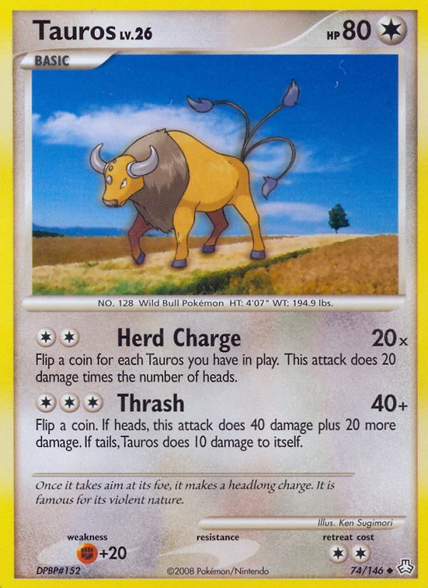 Tauros 74/146, Legends Awakened Pokémon card