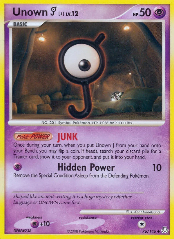 Unown [J] 76/146, Legends Awakened Pokémon card