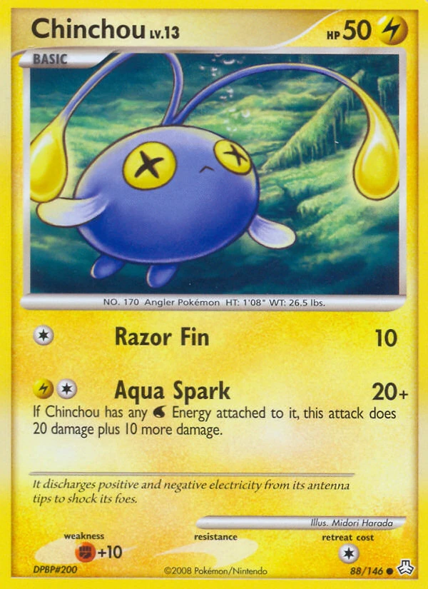 Chinchou 88/146, Legends Awakened Pokémon card