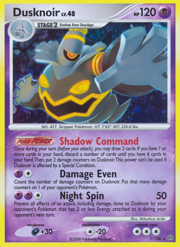 Dusknoir 1/100, Stormfront Pokémon card