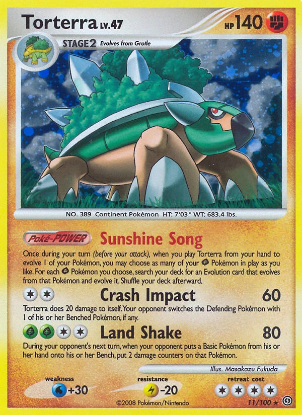 Torterra 11/100, Stormfront Pokémon card