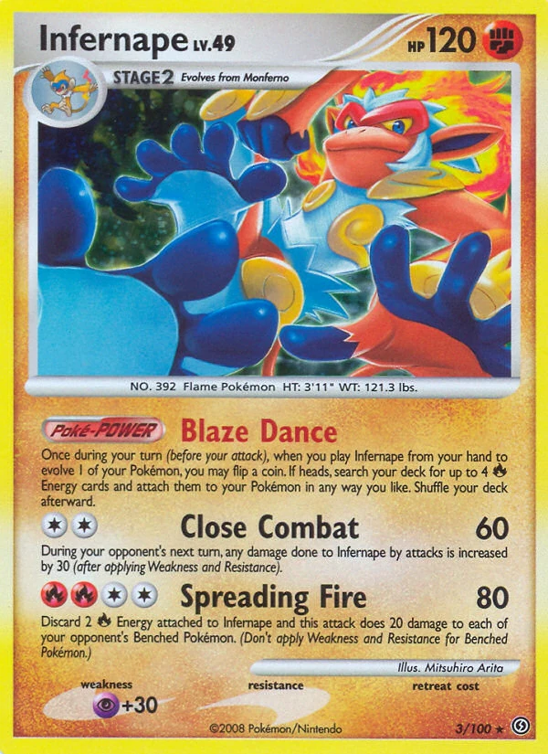 Infernape 3/100, Stormfront Pokémon card