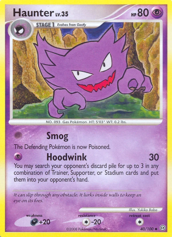 Haunter 40/100, Stormfront Pokémon card