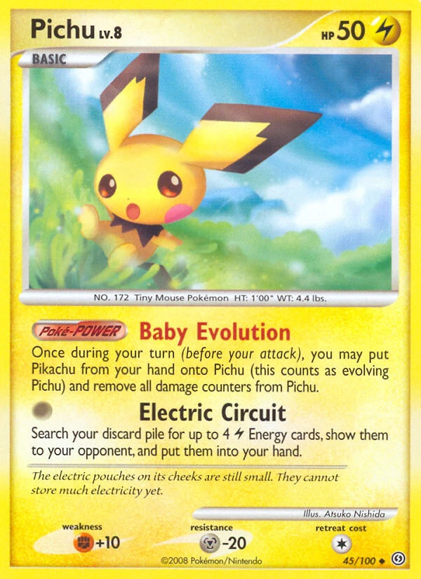 Pichu 45/100, Stormfront Pokémon card