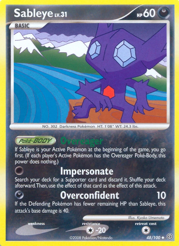Sableye 48/100, Stormfront Pokémon card