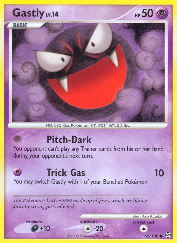 Gastly 62/100, Stormfront Pokémon card