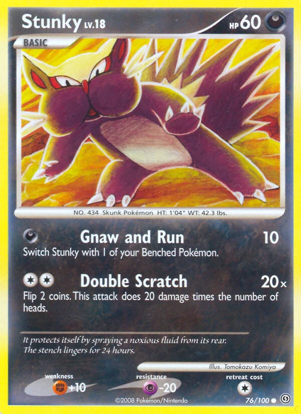 Stunky 76/100, Stormfront Pokémon card