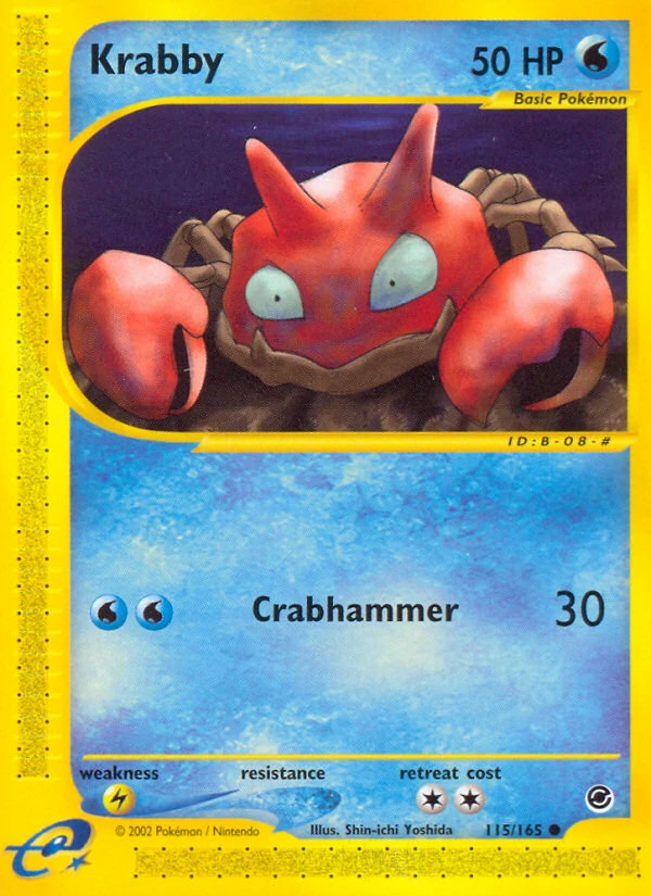 Krabby 115/165, Expedition Base Set Pokémon card