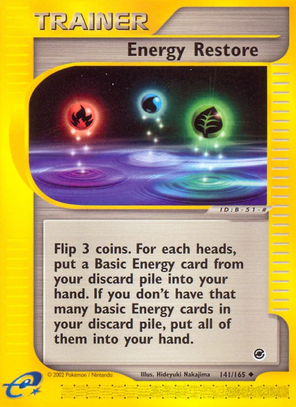Energy Restore 141/165, Expedition Base Set Pokémon card