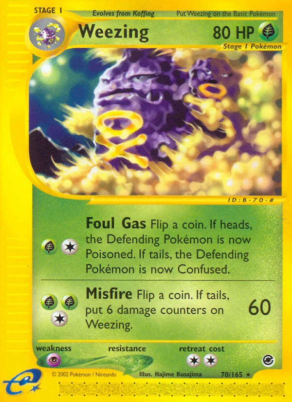 Weezing 70/165, Expedition Base Set Pokémon card