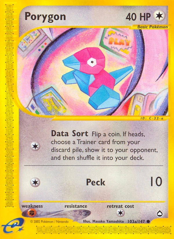 Porygon 103/147, Aquapolis Pokémon card