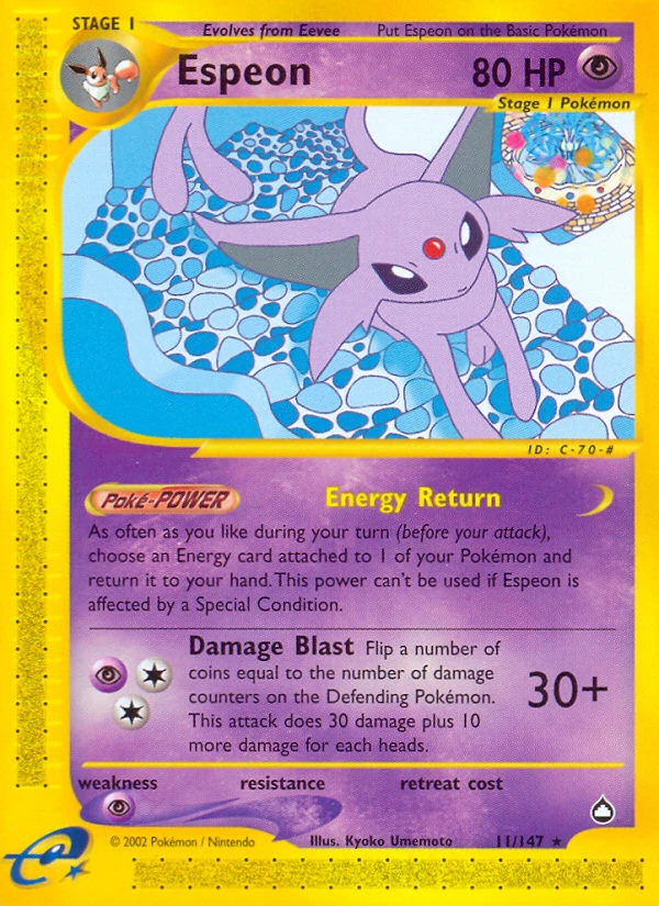 Espeon 11/147, Aquapolis Pokémon card