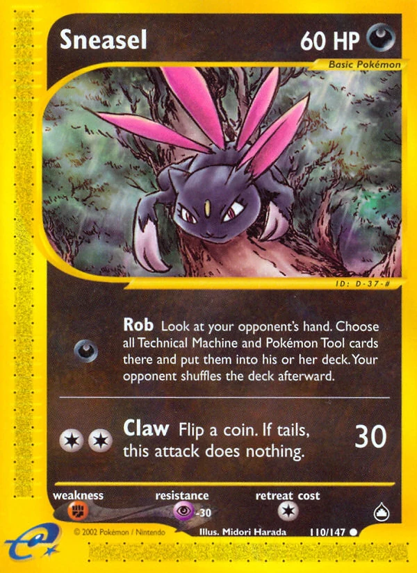 Sneasel 110/147, Aquapolis Pokémon card