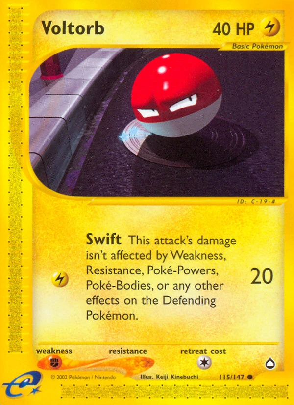 Voltorb 115/147, Aquapolis Pokémon card