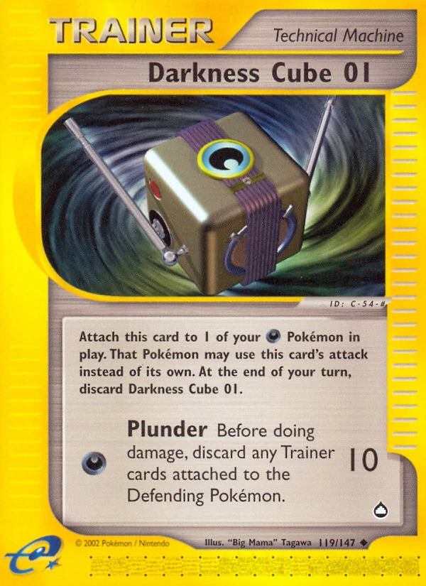 Darkness Cube 01 119/147, Aquapolis Pokémon card