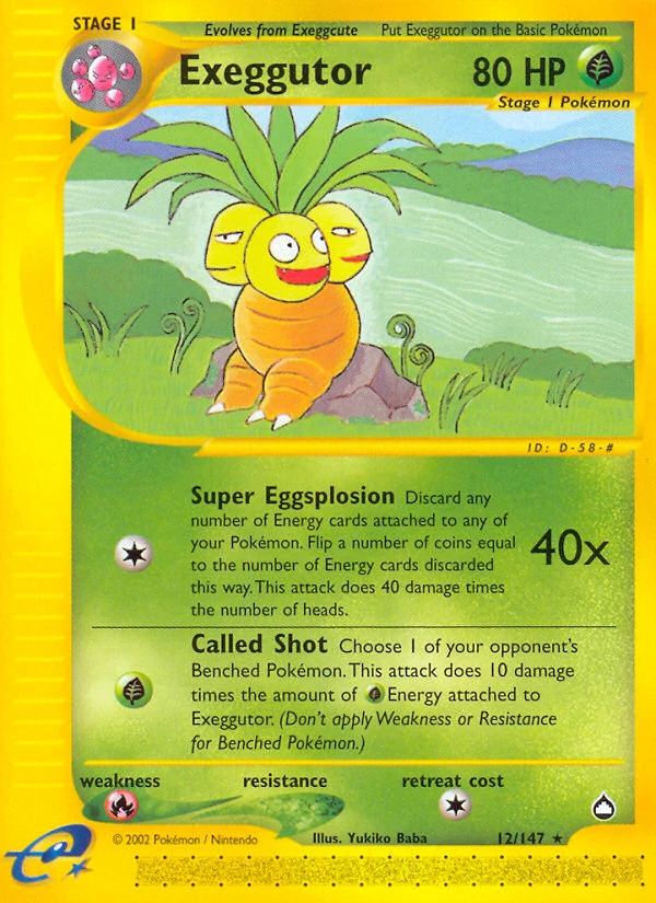 Exeggutor 12/147, Aquapolis Pokémon card